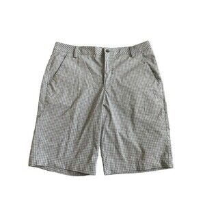 PUMA Blue Plaid Golf‎ Chino Casual Flat Front Size 34x11